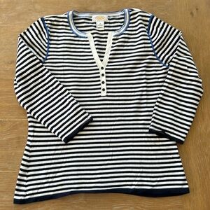 Talbots 3/4 sleeve striped sweater petite medium